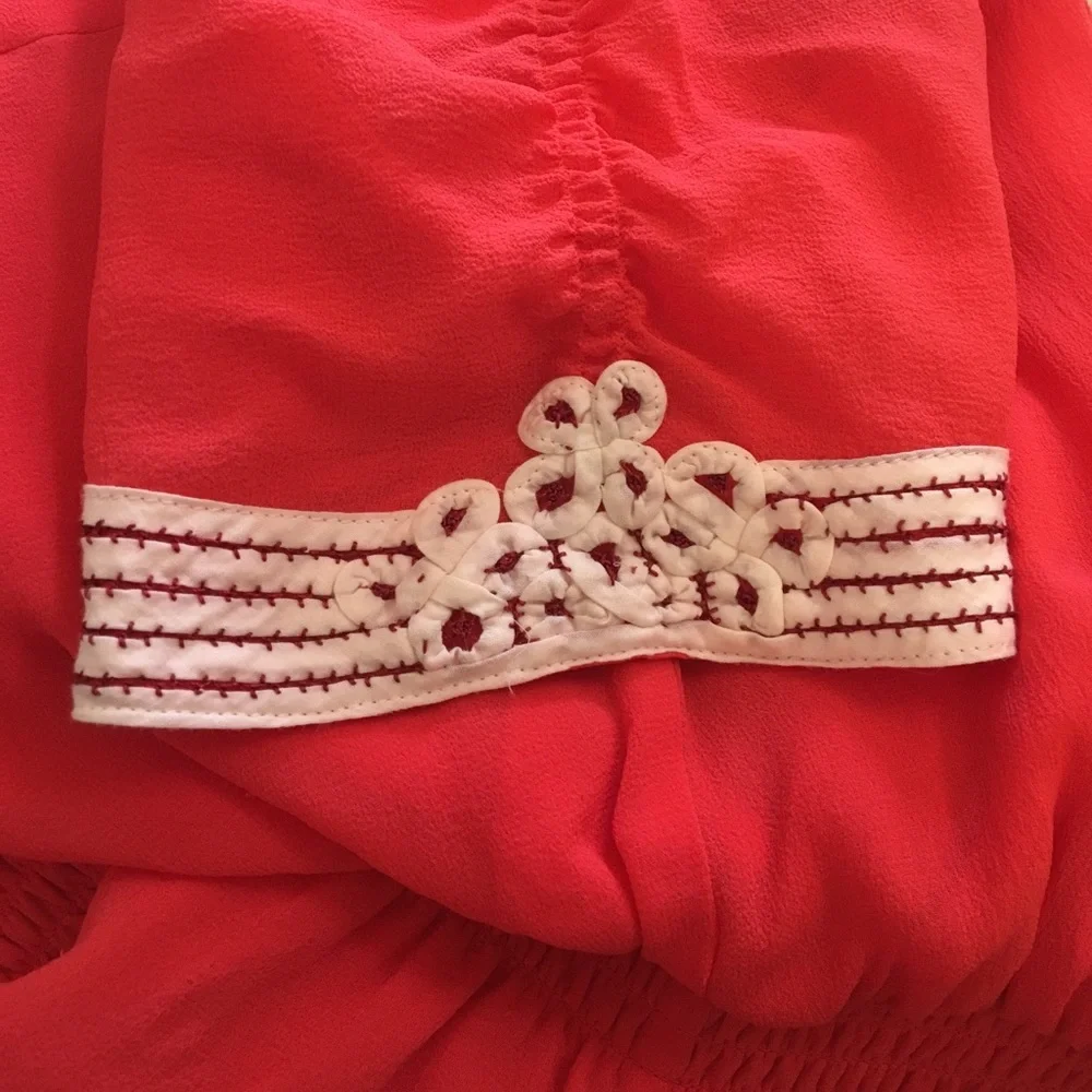 Anthropologie Odille Coral Vintage Inspired Top 10 - Picture 8 of 8
